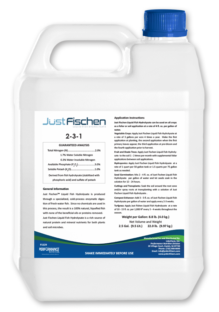 JustFischen 2-3-1 fish hydrolysate label